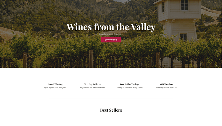 Wines Shop Web Design